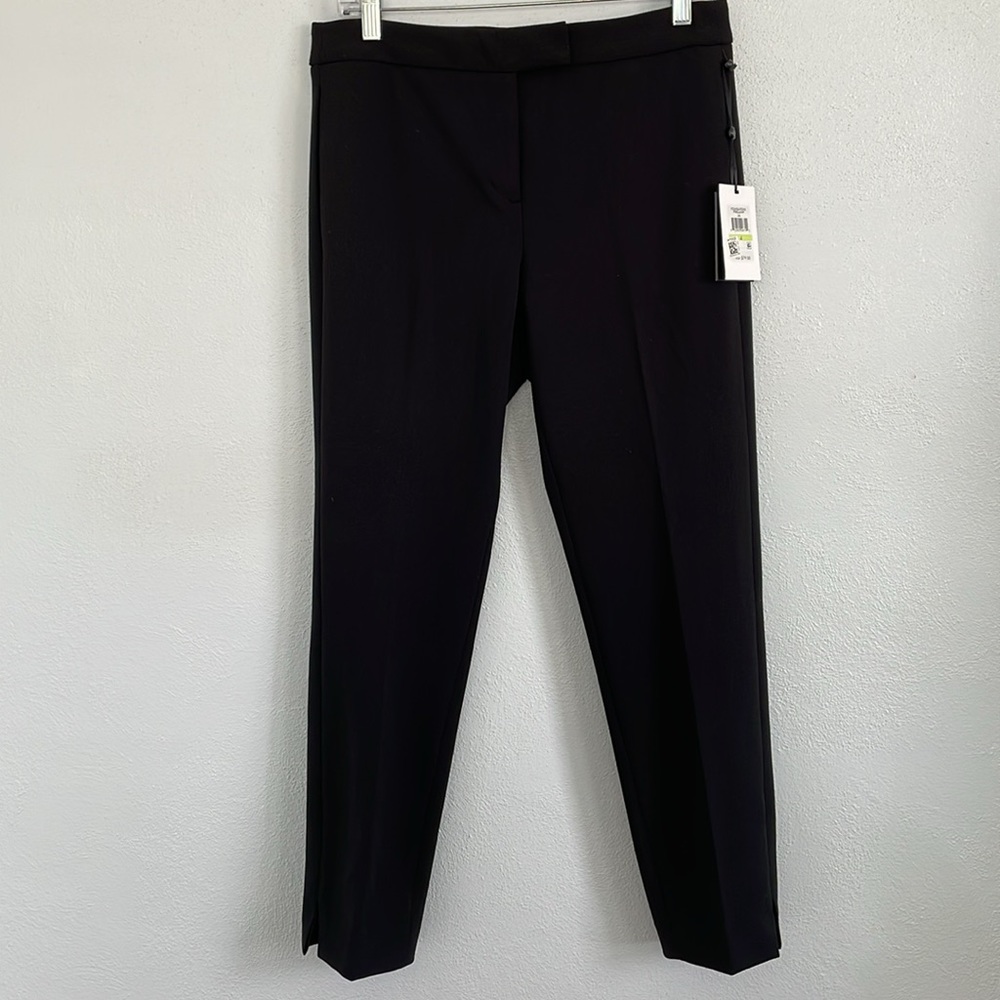 DKNY Flat Front Foundations High Rise Straight Leg Black‎ Pants Size 4